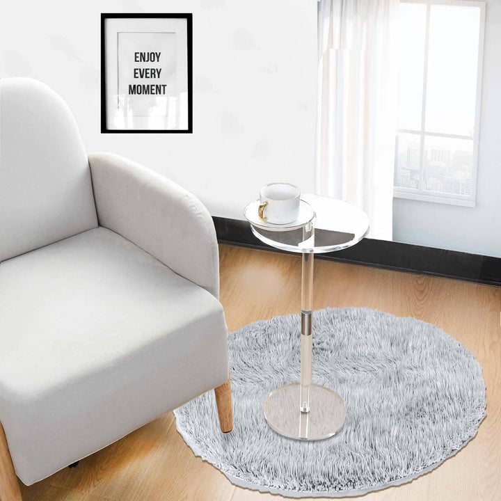 Modern Minimalist Acrylic Round Side Table For Living Room &amp; Bedroom &amp; Bathroom