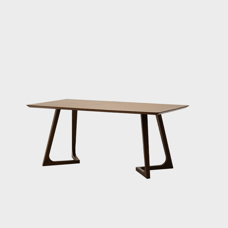 Mesa de comedor rectangular nórdica contemporánea de nogal macizo y madera contrachapada, con carpintería de precisión y ensamblaje de espiga y mortaja, para una durabilidad prolongada, para 4-8 plazas 