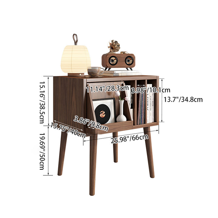 Meuble de rangement rectangulaire contemporain en bois massif et contreplaqué de style nordique avec tiroir et étagères ouvertes pour salon 