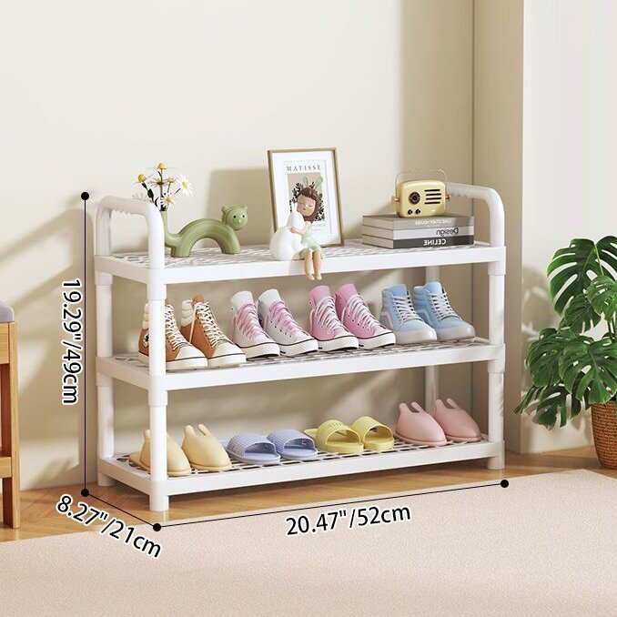 Moderner minimalistischer rechteckiger Schuhschrank aus Kunststoff mit leichtem 2/3/4/5-stufigem Aufbewahrungsregal für den Eingangsbereich 
