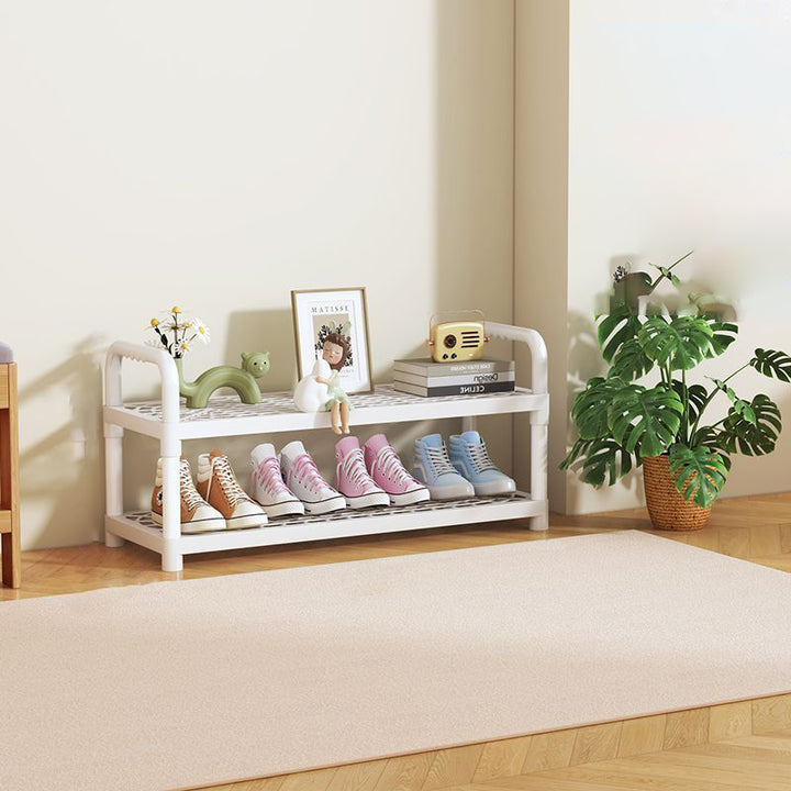 Moderner minimalistischer rechteckiger Schuhschrank aus Kunststoff mit leichtem 2/3/4/5-stufigem Aufbewahrungsregal für den Eingangsbereich 
