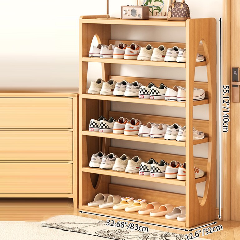 Modern Minimalist Eco-friendly Board Pine Board Rectangular Shoe Storage With 4/5/6-Tier Space-Saving Storage Organizer For Entryway