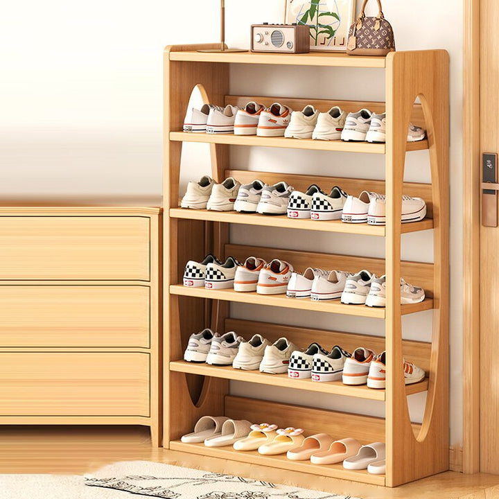 Modern Minimalist Eco-friendly Board Pine Board Rectangular Shoe Storage With 4/5/6-Tier Space-Saving Storage Organizer For Entryway