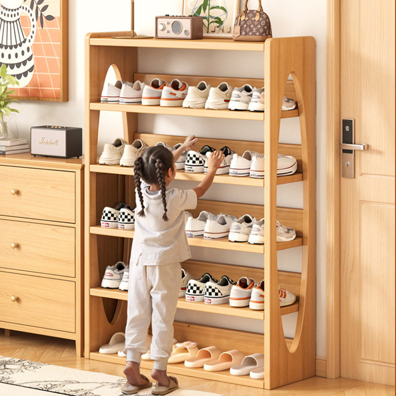 Modern Minimalist Eco-friendly Board Pine Board Rectangular Shoe Storage With 4/5/6-Tier Space-Saving Storage Organizer For Entryway