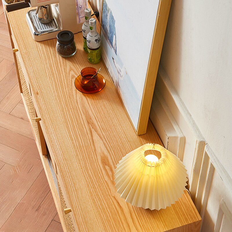 Gabinete de almacenamiento rectangular contemporáneo escandinavo de madera maciza con tejido de ratán con 2/3 cajones y puertas correderas para sala de estar 