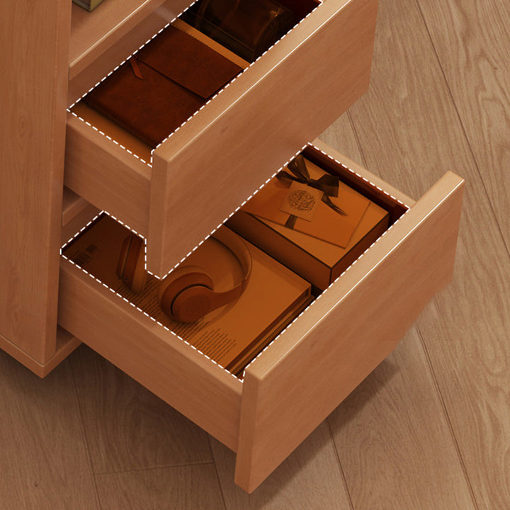 Moderner minimalistischer MDF-Rechteckiger mobiler Beistelltischwagen mit 2 Schubladen &amp; 3 Ebenen für Wohnzimmer, Schlafzimmer, Home Office 