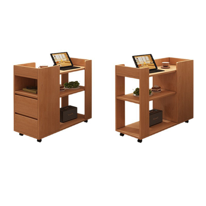 Moderner minimalistischer MDF-Rechteckiger mobiler Beistelltischwagen mit 2 Schubladen &amp; 3 Ebenen für Wohnzimmer, Schlafzimmer, Home Office 