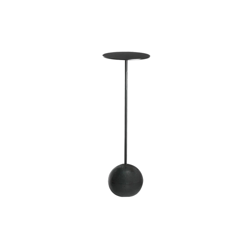 Table d’appoint ronde moderne minimaliste en fer et béton pour salon 