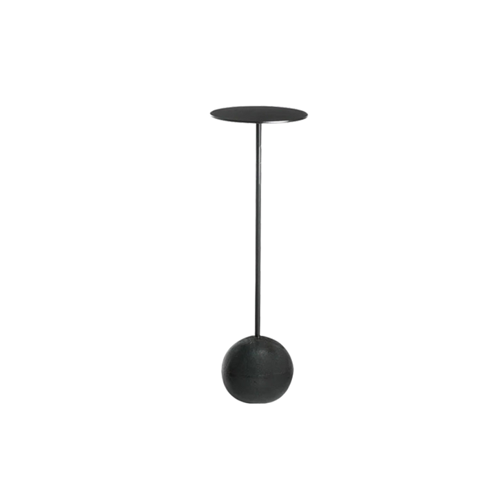 Table d’appoint ronde moderne minimaliste en fer et béton pour salon 