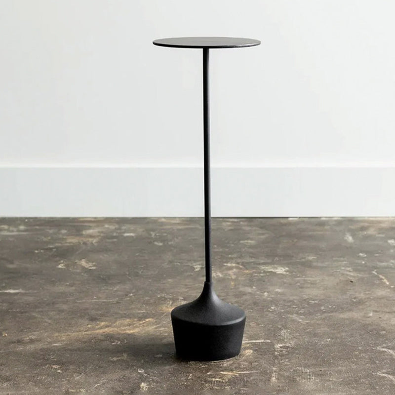 Table d’appoint ronde moderne minimaliste en fer et béton pour salon 