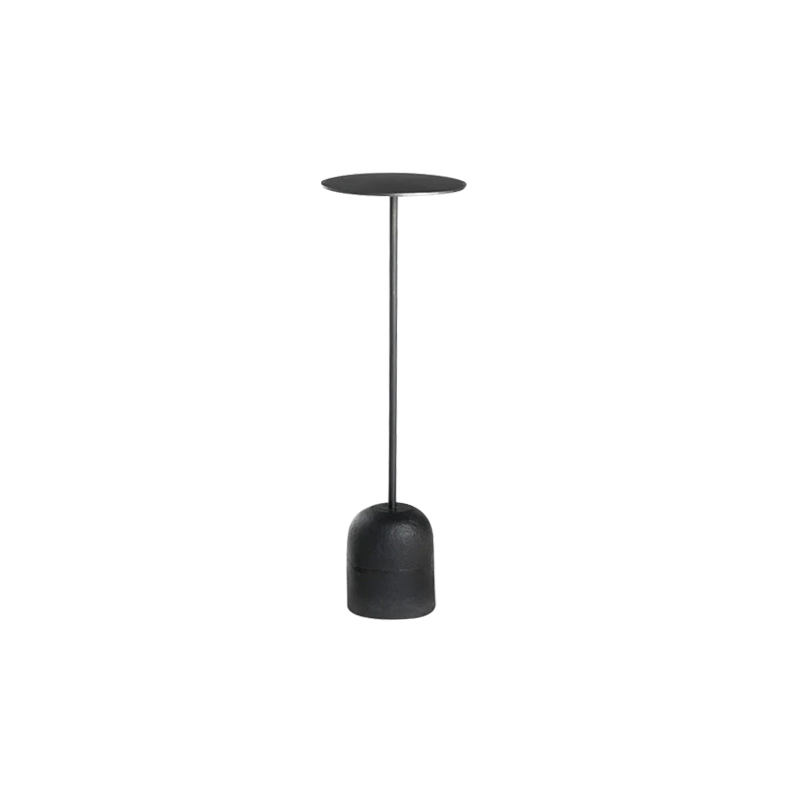 Table d’appoint ronde moderne minimaliste en fer et béton pour salon 