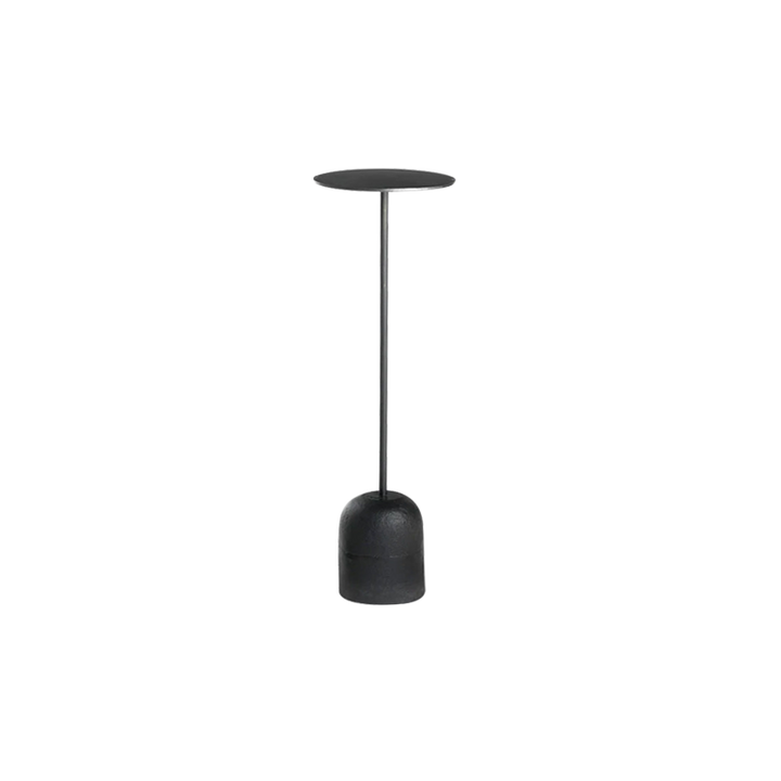 Table d’appoint ronde moderne minimaliste en fer et béton pour salon 