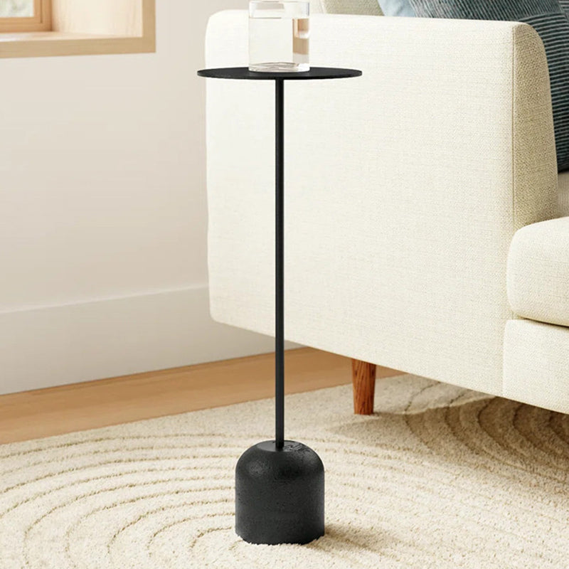 Table d’appoint ronde moderne minimaliste en fer et béton pour salon 