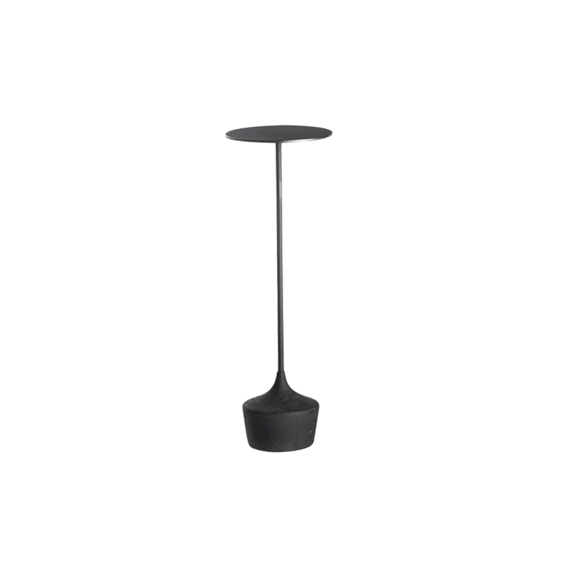 Table d’appoint ronde moderne minimaliste en fer et béton pour salon 