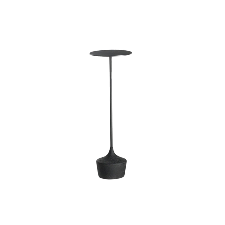 Table d’appoint ronde moderne minimaliste en fer et béton pour salon 