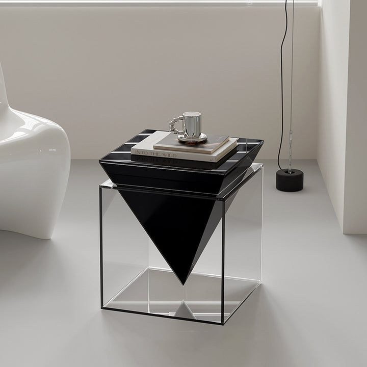 Table d'appoint design carrée en acrylique minimaliste moderne pour salon et chambre 