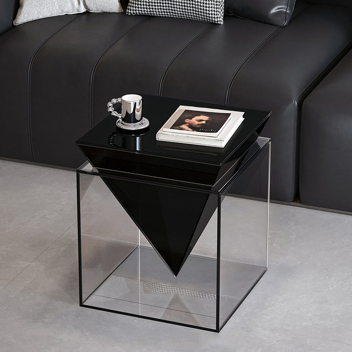 Table d'appoint design carrée en acrylique minimaliste moderne pour salon et chambre 