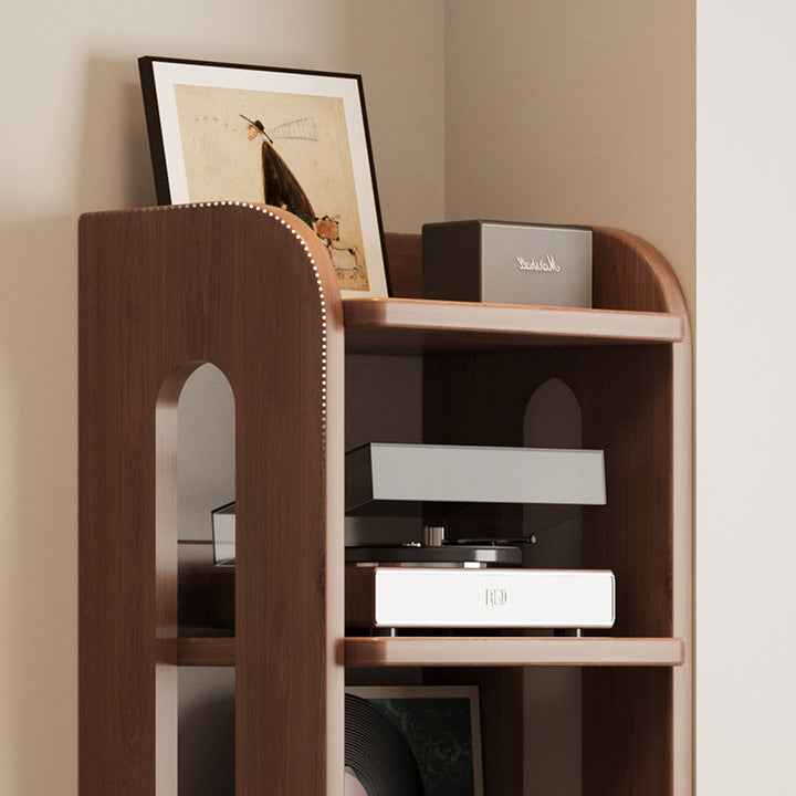 Estante de almacenamiento rectangular de madera maciza minimalista moderna con diseño de 6 niveles para sala de estar y oficina en casa 