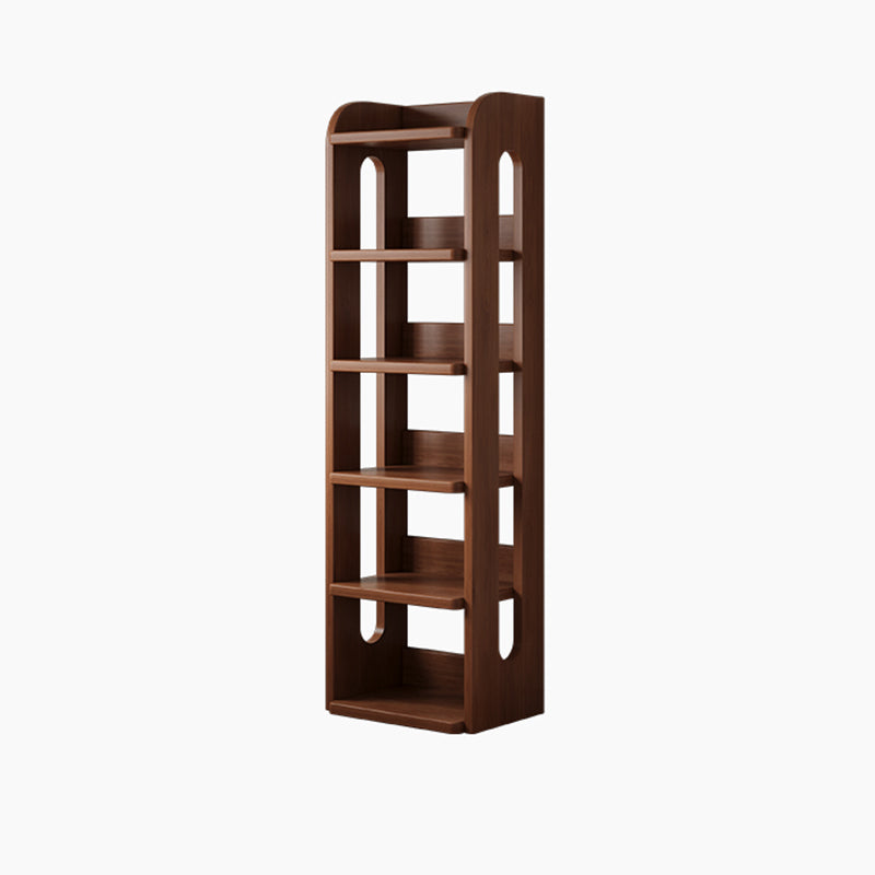 Estante de almacenamiento rectangular de madera maciza minimalista moderna con diseño de 6 niveles para sala de estar y oficina en casa 