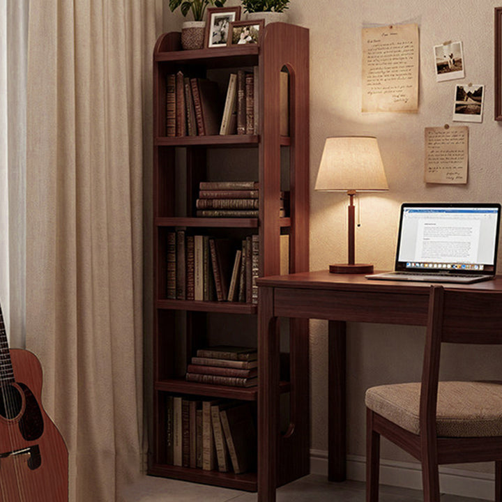 Moderner minimalistischer rechteckiger Aufbewahrungsregal aus Massivholz mit 6-stufigem Design für Wohnzimmer und Homeoffice 