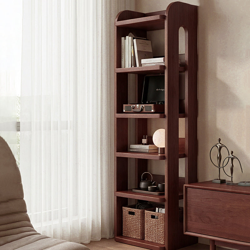 Moderner minimalistischer rechteckiger Aufbewahrungsregal aus Massivholz mit 6-stufigem Design für Wohnzimmer und Homeoffice 