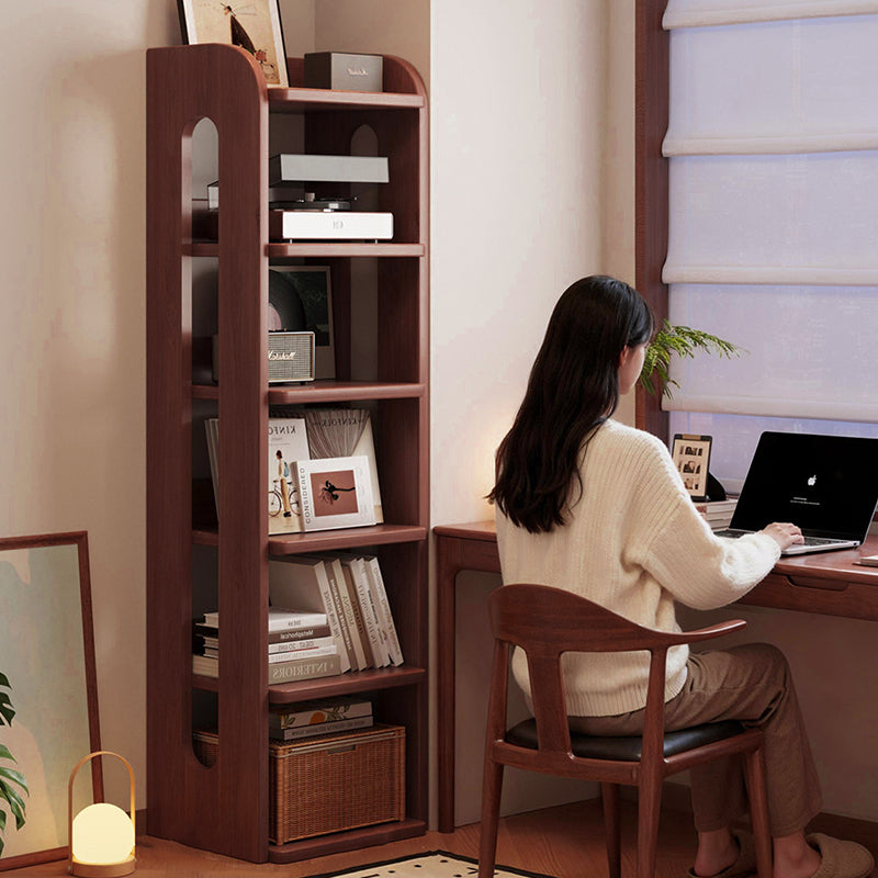 Moderner minimalistischer rechteckiger Aufbewahrungsregal aus Massivholz mit 6-stufigem Design für Wohnzimmer und Homeoffice 