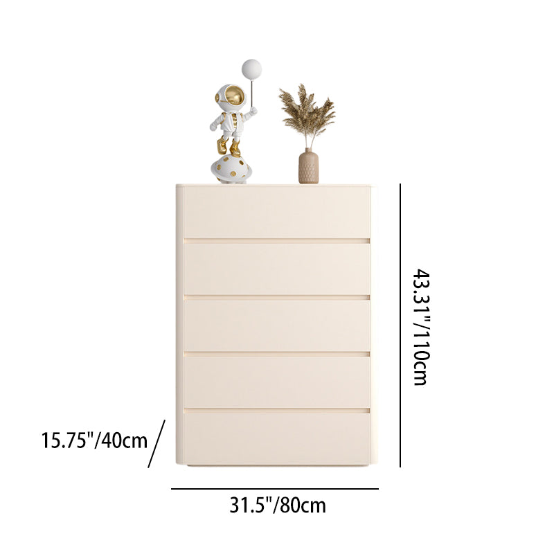 Armoire de rangement en contreplaqué et bois massif au design minimaliste moderne, rectangle arrondi, avec 5 tiroirs pour le salon et la chambre 