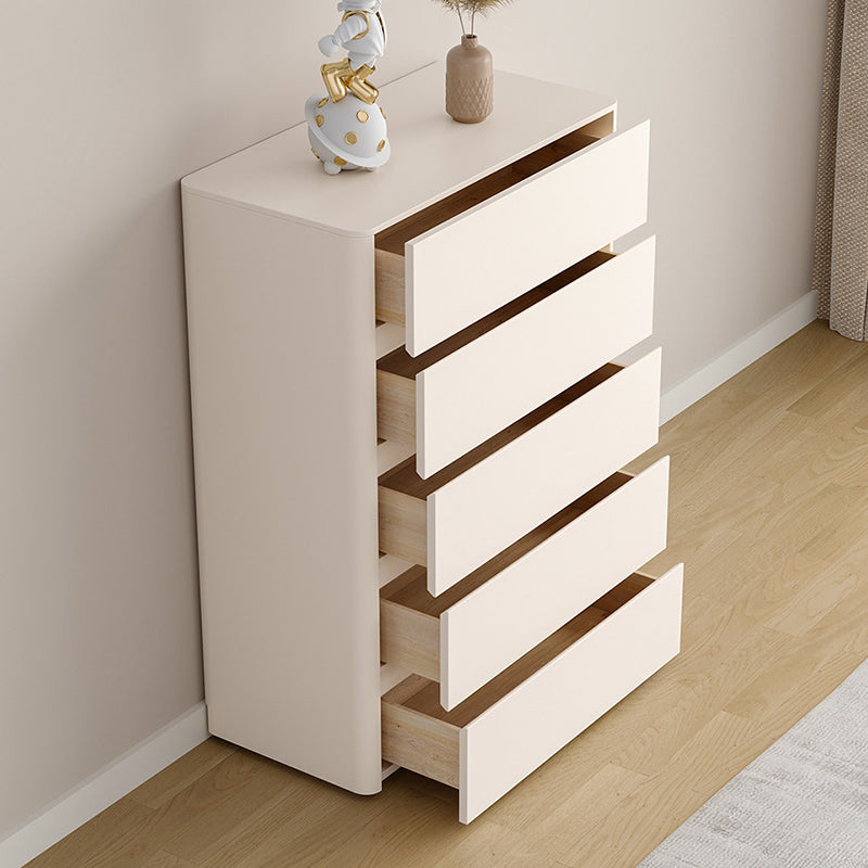 Armoire de rangement en contreplaqué et bois massif au design minimaliste moderne, rectangle arrondi, avec 5 tiroirs pour le salon et la chambre 