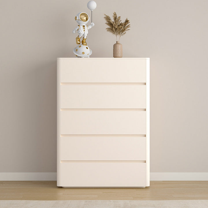 Armoire de rangement en contreplaqué et bois massif au design minimaliste moderne, rectangle arrondi, avec 5 tiroirs pour le salon et la chambre 