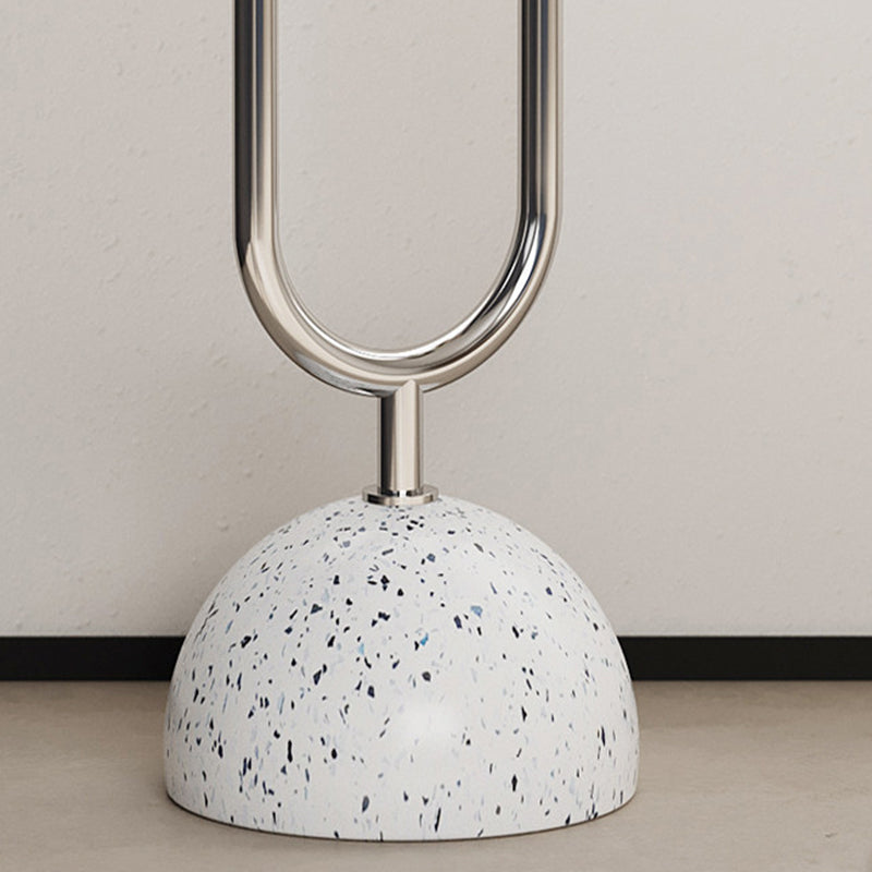 Arbre d’entrée autoportant en forme de U, contemporain et créatif, en bois massif, béton et acier inoxydable, avec plusieurs crochets pour chambre à coucher 