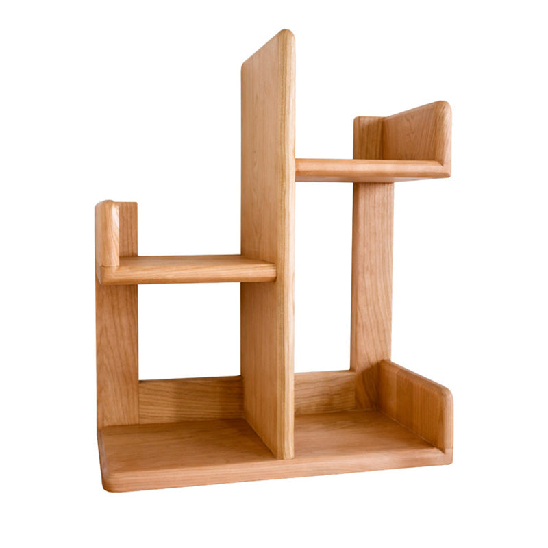 Bibliothèque de bureau contemporaine en bois massif nordique, rectangulaire irrégulière, avec rangement à 3 niveaux pour la maison, le bureau et la chambre 