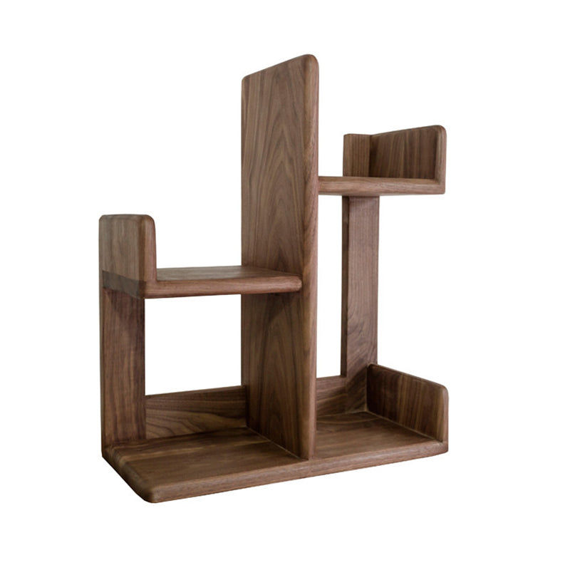 Bibliothèque de bureau contemporaine en bois massif nordique, rectangulaire irrégulière, avec rangement à 3 niveaux pour la maison, le bureau et la chambre 