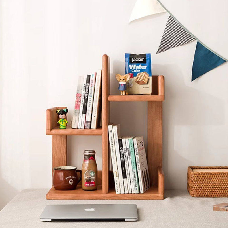 Bibliothèque de bureau contemporaine en bois massif nordique, rectangulaire irrégulière, avec rangement à 3 niveaux pour la maison, le bureau et la chambre 
