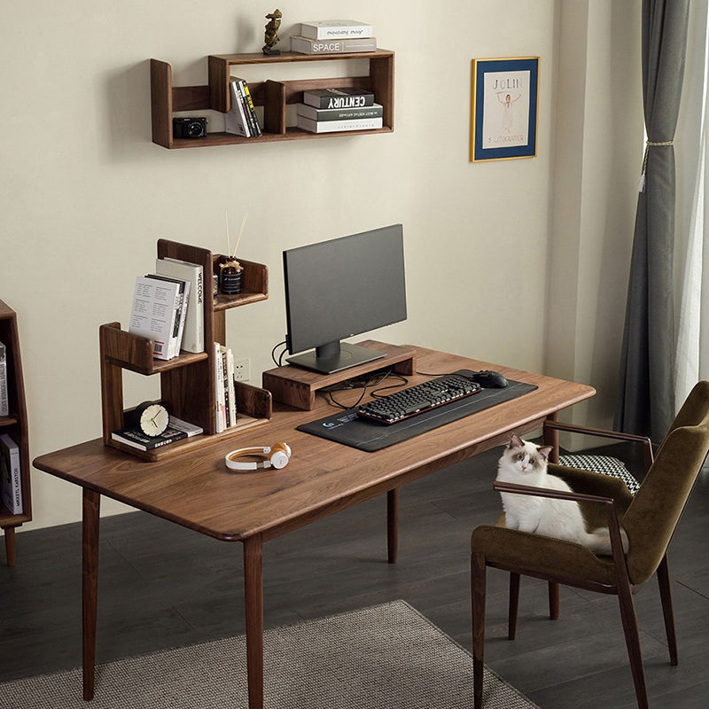 Bibliothèque de bureau contemporaine en bois massif nordique, rectangulaire irrégulière, avec rangement à 3 niveaux pour la maison, le bureau et la chambre 