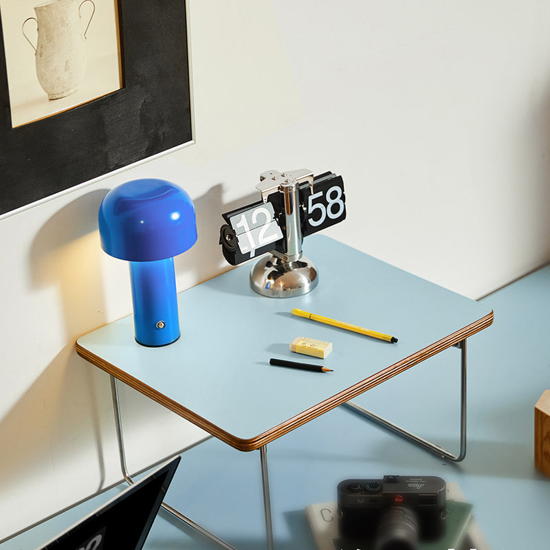 Table basse rectangulaire pliante moderne minimaliste en bois d’ingénierie, acier inoxydable et hêtre pour salon et chambre à coucher 