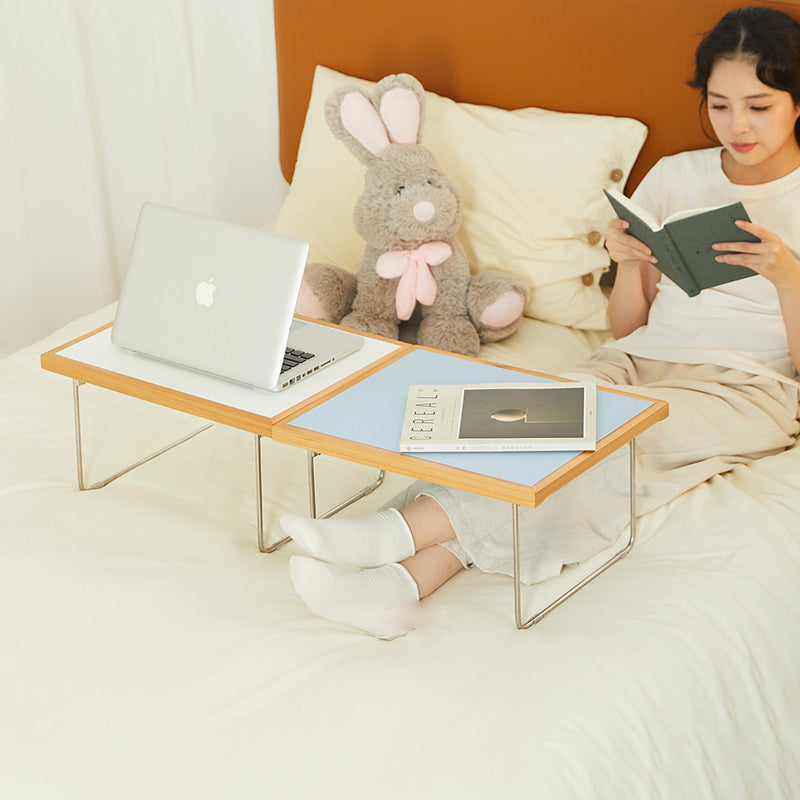 Table basse rectangulaire pliante moderne minimaliste en bois d’ingénierie, acier inoxydable et hêtre pour salon et chambre à coucher 