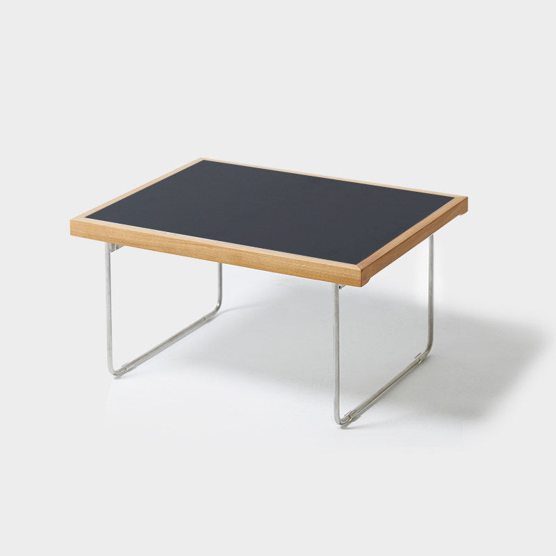 Table basse rectangulaire pliante moderne minimaliste en bois d’ingénierie, acier inoxydable et hêtre pour salon et chambre à coucher 