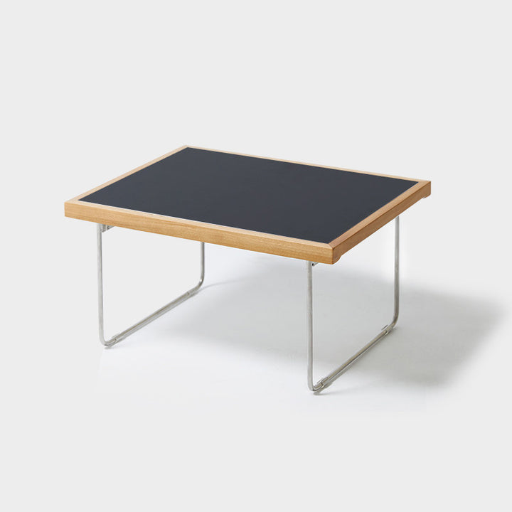 Table basse rectangulaire pliante moderne minimaliste en bois d’ingénierie, acier inoxydable et hêtre pour salon et chambre à coucher 