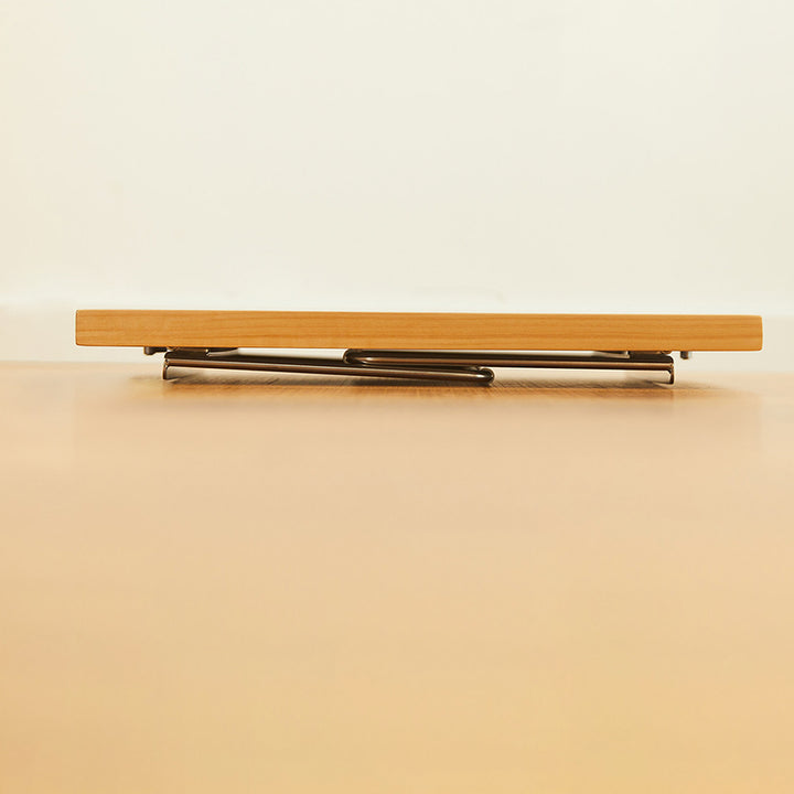 Table basse rectangulaire pliante moderne minimaliste en bois d’ingénierie, acier inoxydable et hêtre pour salon et chambre à coucher 