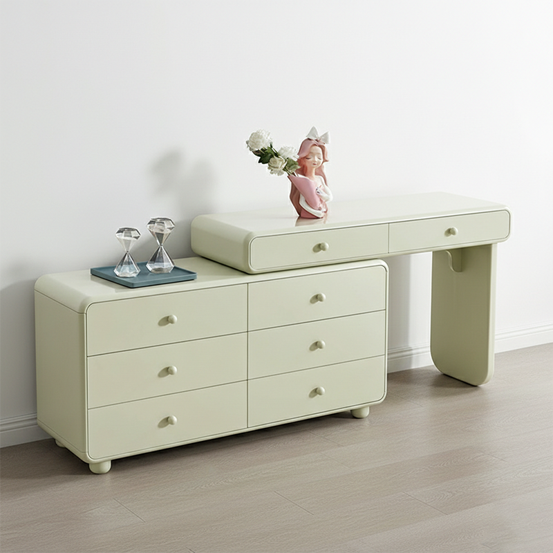 Erweiterbarer moderner Schminktisch mit 8 Schubladen - Minimalistischer Schminktisch aus MDF und solider Spanplatte mit Stauraum für das Schlafzimmer 