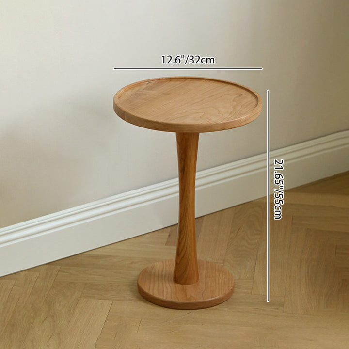 Zeitgenössischer nordischer runder Beistelltisch aus Massivholz für das Wohnzimmer 