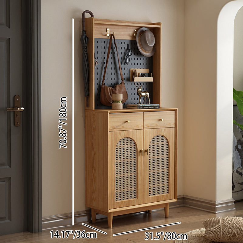 Moderne minimalistische Eco-Board-Bambuskohle-Paneele aus PVC, rechteckiger Schuhschrank mit Garderobenständer, 2/3 Schubladen, Eingangs-Organizer für Flur und Wohnzimmer 