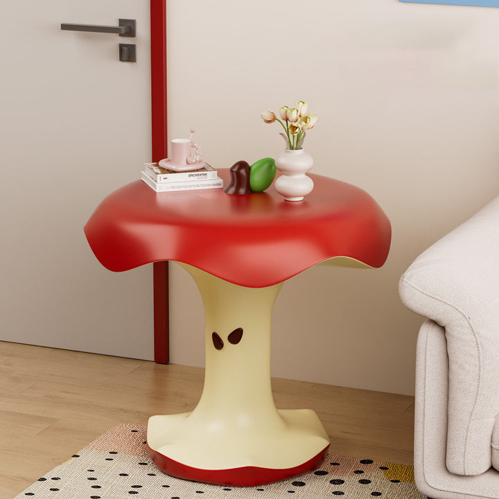 Contemporary Creative Resin Bitten Apple Decorative Happiness Side Table For Living Room