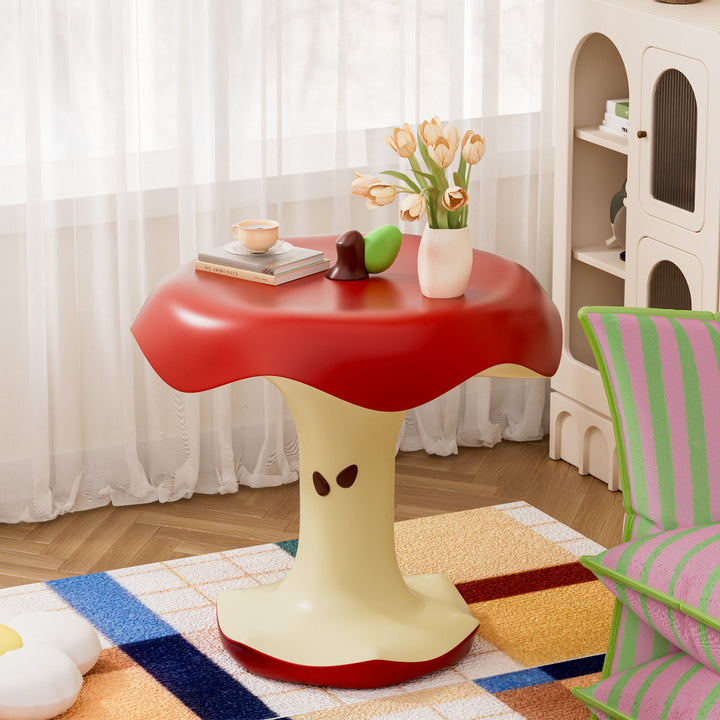 Contemporary Creative Resin Bitten Apple Decorative Happiness Side Table For Living Room