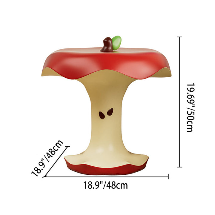 Contemporary Creative Resin Bitten Apple Decorative Happiness Side Table For Living Room
