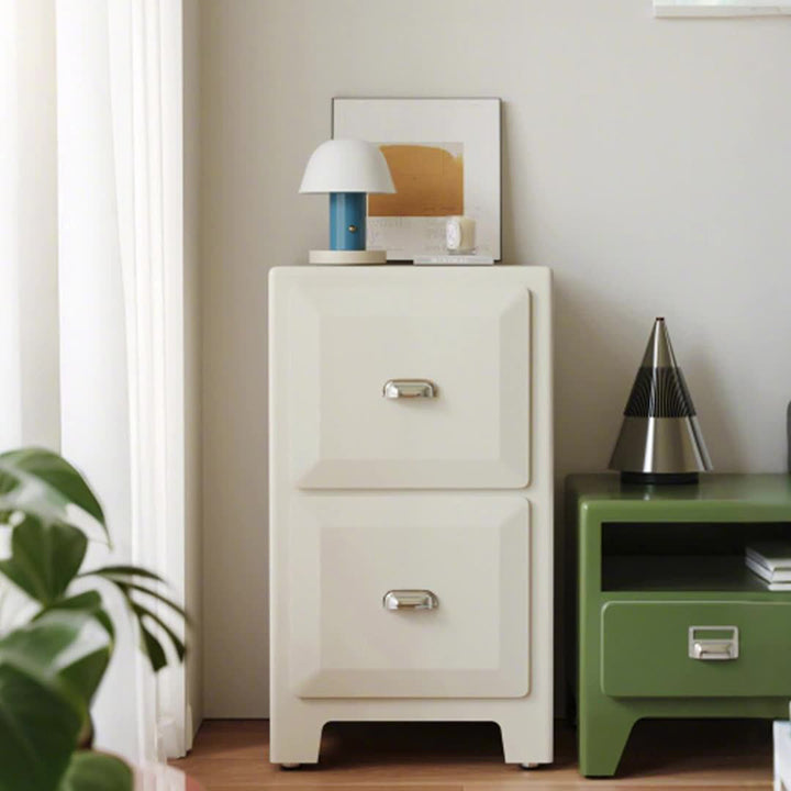 Contemporary Retro Powder-Coated Iron Rectangular Storage Cabinet With 2 Drawers For Living Room