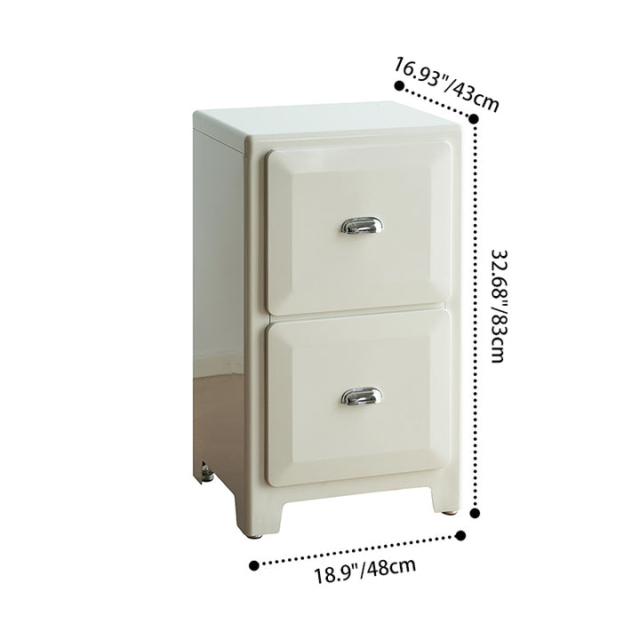 Contemporary Retro Powder-Coated Iron Rectangular Storage Cabinet With 2 Drawers For Living Room