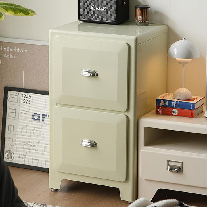Contemporary Retro Powder-Coated Iron Rectangular Storage Cabinet With 2 Drawers For Living Room