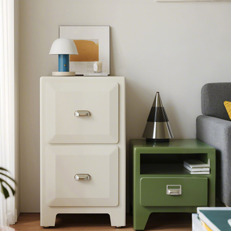 Contemporary Retro Powder-Coated Iron Rectangular Storage Cabinet With 2 Drawers For Living Room