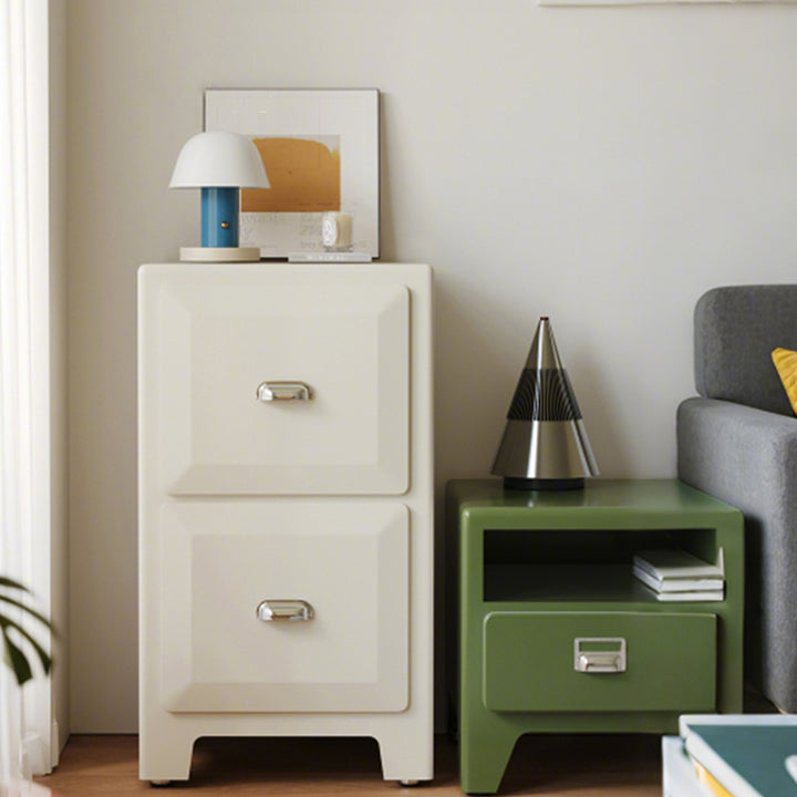 Contemporary Retro Powder-Coated Iron Rectangular Storage Cabinet With 2 Drawers For Living Room